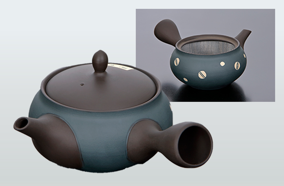 【P-17】常滑焼 帯網急須